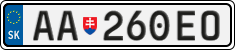 License plate of Slovakia, Cars