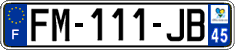 French license plate, SIV (ordinary)