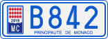 License plate of Monaco, Cars