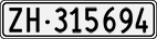 License plate of Switzerland, Cars