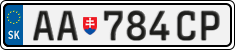 License plate of Slovakia, Cars