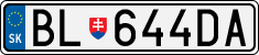License plate of Slovakia, Cars