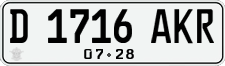 License plate of Indonesia, Regular plates