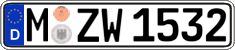German license plate, Regular plates