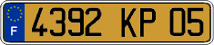 French license plate, FNI