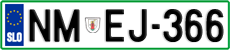 License plate of Slovenia, Cars