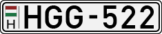 license plates of Hungary, Cars (1990)
