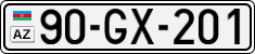License plate of Azerbaijan, Cars