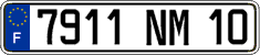 French license plate, FNI