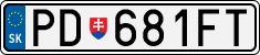 License plate of Slovakia, Cars