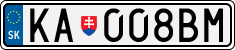 License plate of Slovakia, Cars