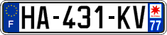 French license plate, SIV (ordinary)