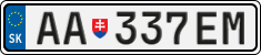 License plate of Slovakia, Cars