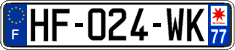 French license plate, SIV (ordinary)