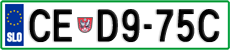 License plate of Slovenia, Cars