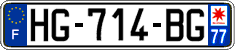 French license plate, SIV (ordinary)