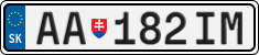 License plate of Slovakia, Cars