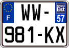 French license plate, SIV (temporary)