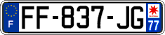 French license plate, SIV (ordinary)