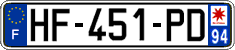 French license plate, SIV (ordinary)