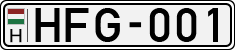 license plates of Hungary, Cars (1990)