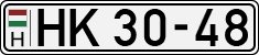 license plates of Hungary, Army (1990)