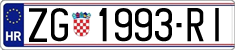 License plate of Croatia, Regular plates