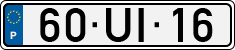 License plate of Portugal, Regular plates