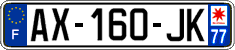 French license plate, SIV (ordinary)
