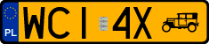 License plates of Poland, Oldtimers