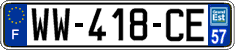 French license plate, SIV (temporary)