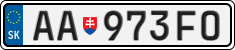 License plate of Slovakia, Cars