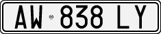 License plate of Italy, Cars (1994 year series)