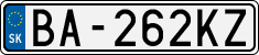 License plate of Slovakia, Cars