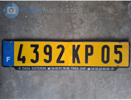 4392 KP 05, License plate without vehicle