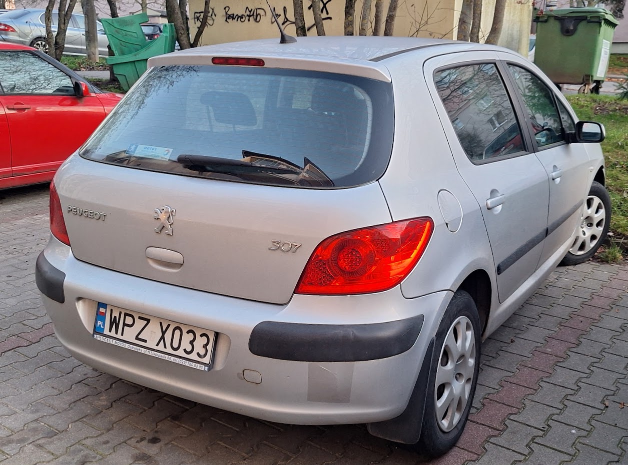 WPZ X033, Peugeot 307 1st gen 5-door Hatch (T5/T6), 2001–2008 (–2011 for LATAM- and –2014 for CN-market)