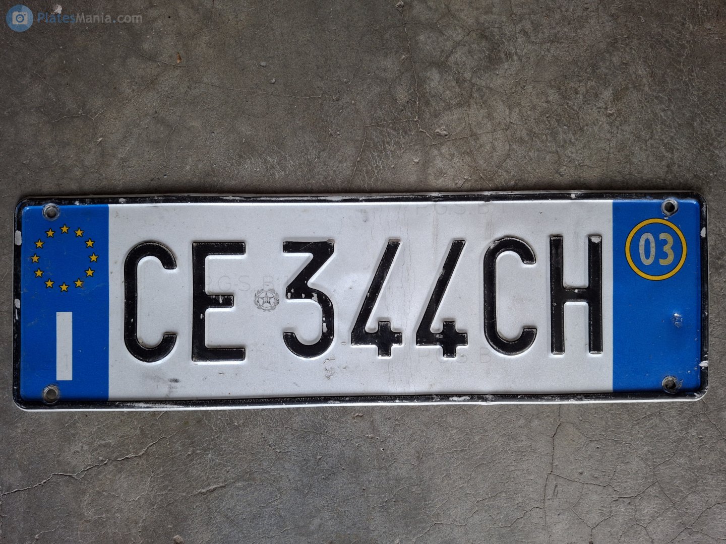 CE 344 CH, License plate without vehicle 