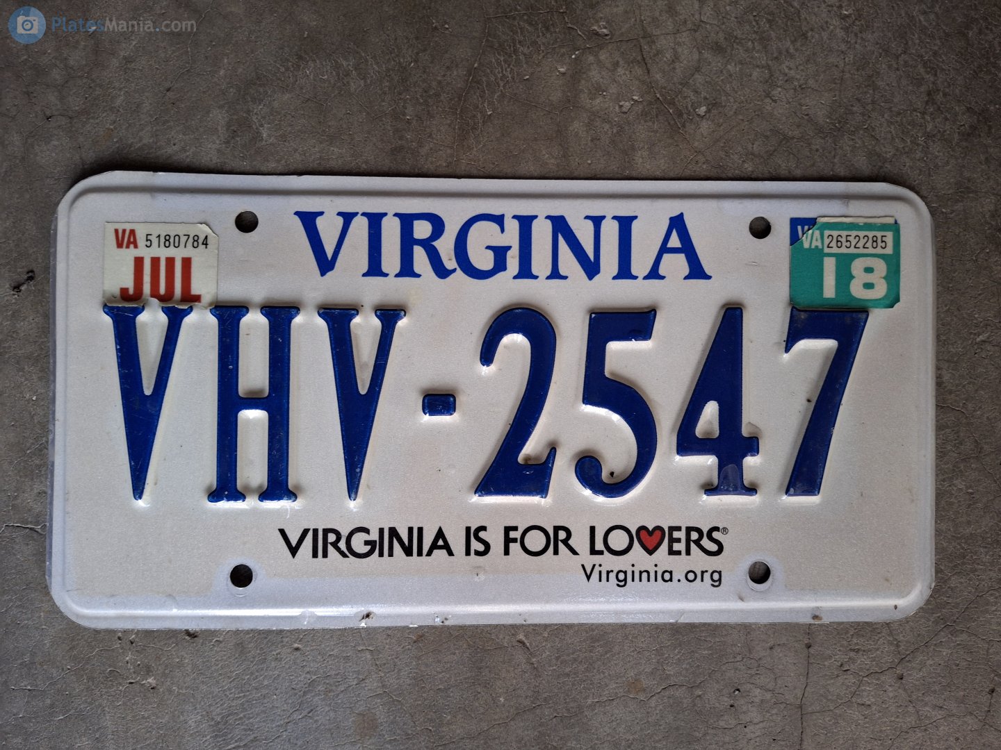 VHV-2547, License plate without vehicle 