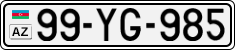 License plate of Azerbaijan, Cars
