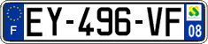 French license plate, SIV (ordinary)