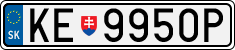License plate of Slovakia, Cars