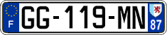French license plate, SIV (ordinary)