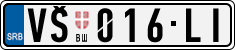 License plate of Serbia, Cars