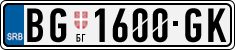 License plate of Serbia, Cars