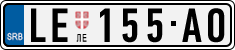License plate of Serbia, Cars
