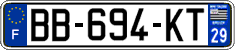 French license plate, SIV (ordinary)
