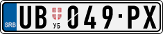 License plate of Serbia, Cars