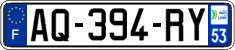 French license plate, SIV (ordinary)