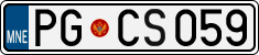 License plate of Montenegro, Cars