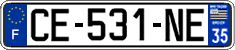 French license plate, SIV (ordinary)
